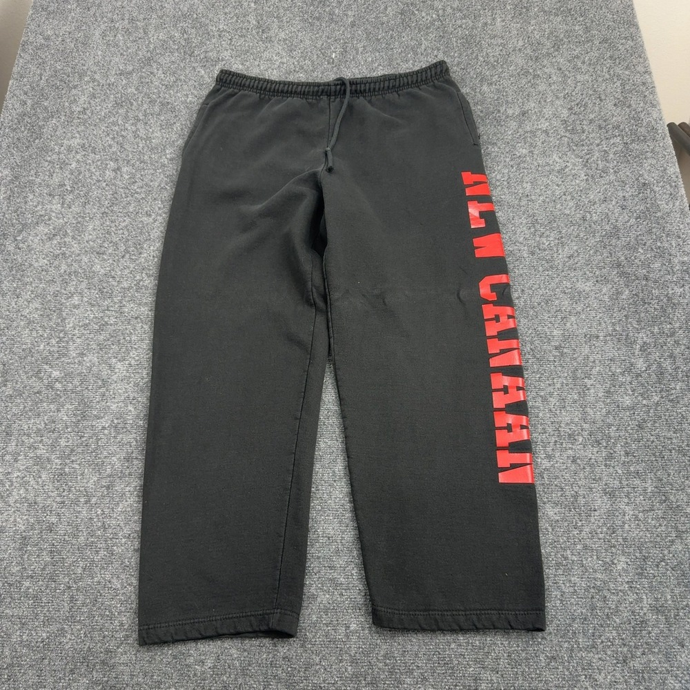 New Canaan Pennant Sweatpants Mens S Black Cotton Blend Graphic Athletic Street